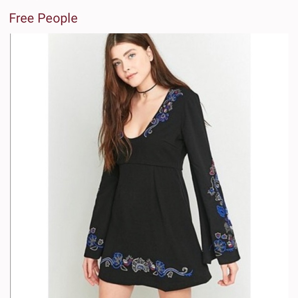 Free‎ People New With Tags Folk Holiday Mini Flare Dress. Size 4